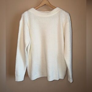 Joe Fresh White Fuzzy Crewneck Sweater LOVE